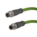 Woodhead Micro-Change (M12) Double-Ended Cordset, 4 Pole, Male (Straight) To Male (Straight), 22 Awg E11A06011M150